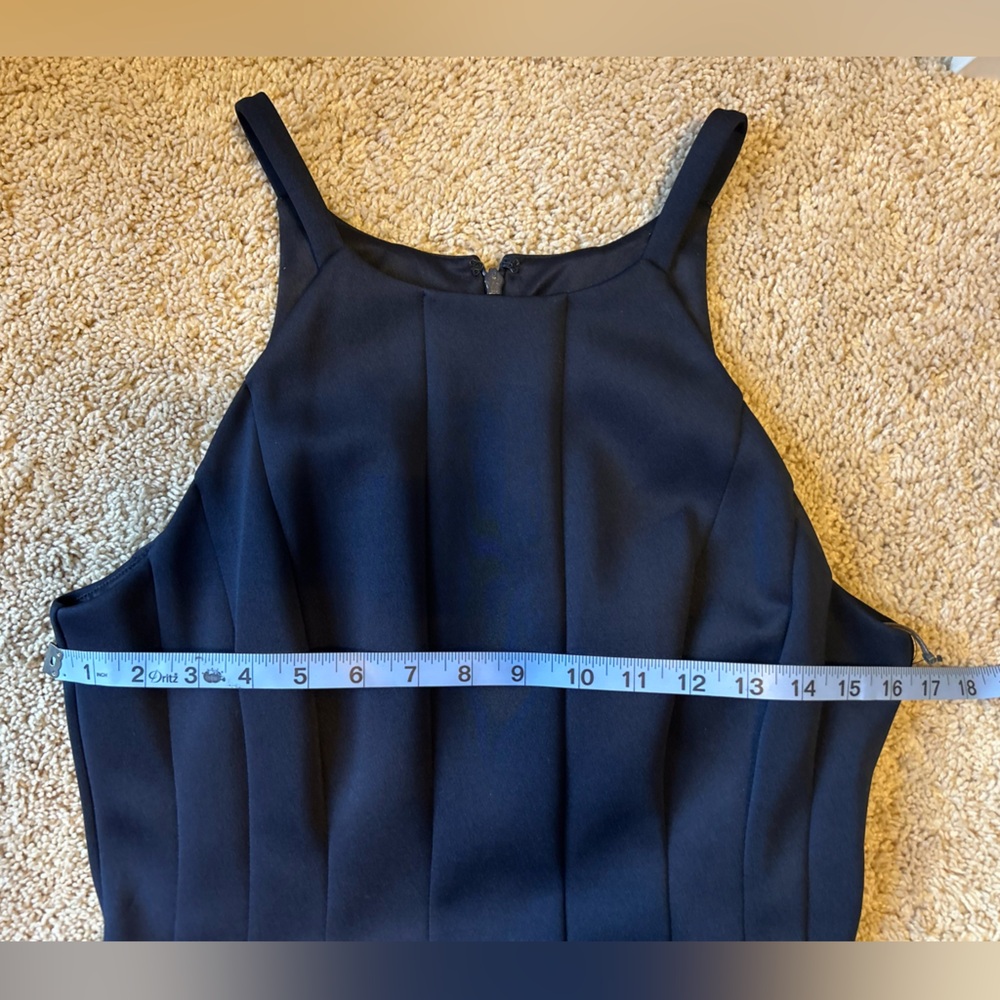 Vince Camuto Navy Midi Dress with Hot Pink Hem, Sleeveless Size 12 - Picture 9 of 11
